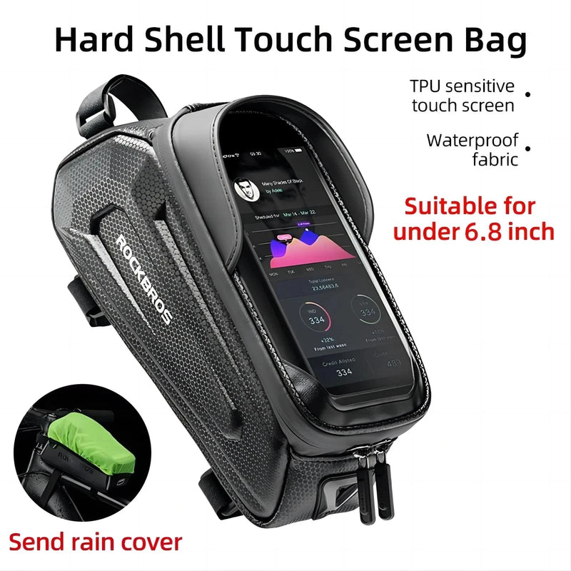 ROCKBROS Bicycle Bag Waterproof Touch Screen Cycling Bag Top Front Tube Frame MTB Road Bike Bag 6.5 Phone Case Bike Accessories - Property & Safety Tradings