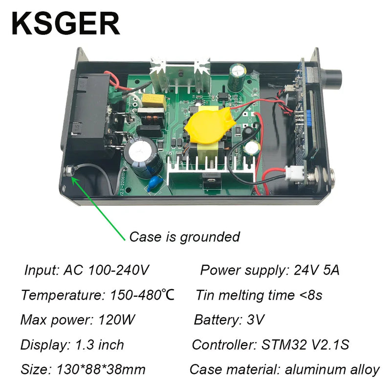 KSGER T12 Soldering Station V2.1S STM32 OLED Digital Temperature Controller Electric Soldering Irons Stings T12-K B2 BC2 D24 Tip