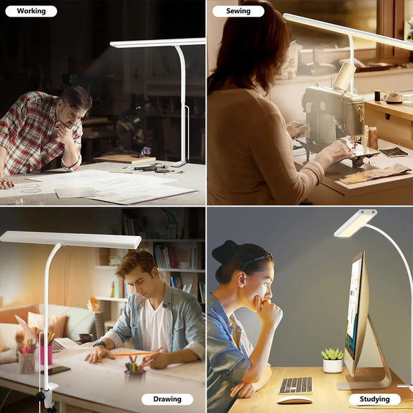 LED Desk Lamp for Office Home, Eye-Caring Desk Light Lamp with Stepless Dimming Adjustable Flexible Gooseneck Adjustable Light - Property & Safety Tradings