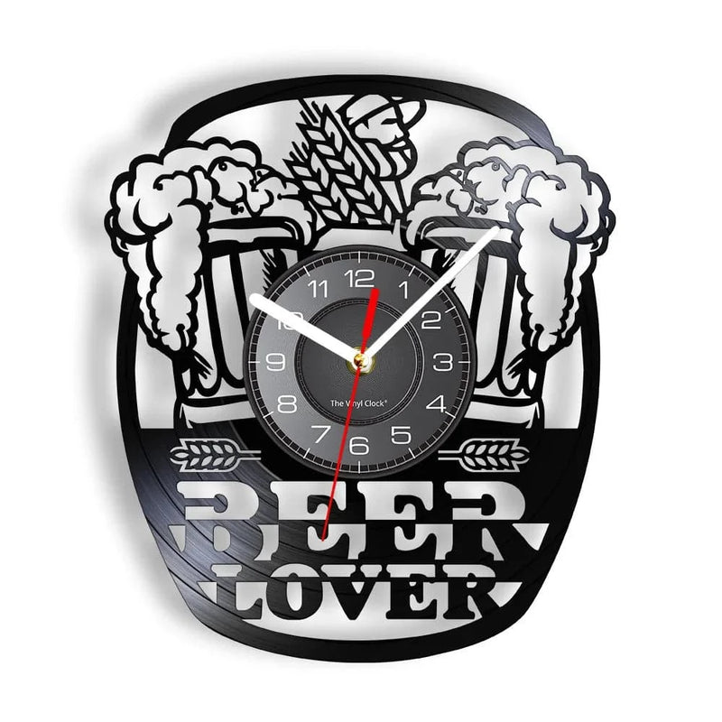 Beer Bar Wall Decor Modern Clock Drinking Hour Pub Vinyl Record Wall Clock Wall Watch Beer Club Decor - PST PS Tradings