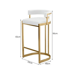 Premium Gold Barhocker Nordic Hochwertige italienische Rückenlehne Partystühle Rundes Kissen Bequeme Taburetes De Barmöbel