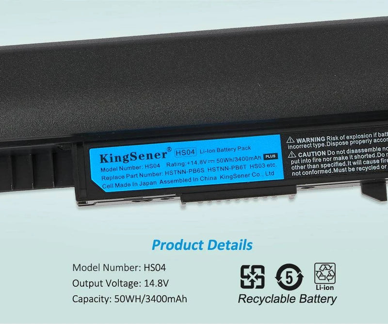 KingSener HS04 3400mAh Laptop Battery For HP 240 245 250 255 G4 HSTNN-LB6U HSTNN-LB6V HSTNN-PB6S 807611-831 807957-001 HS03 HS04 - Property & Safety Tradings