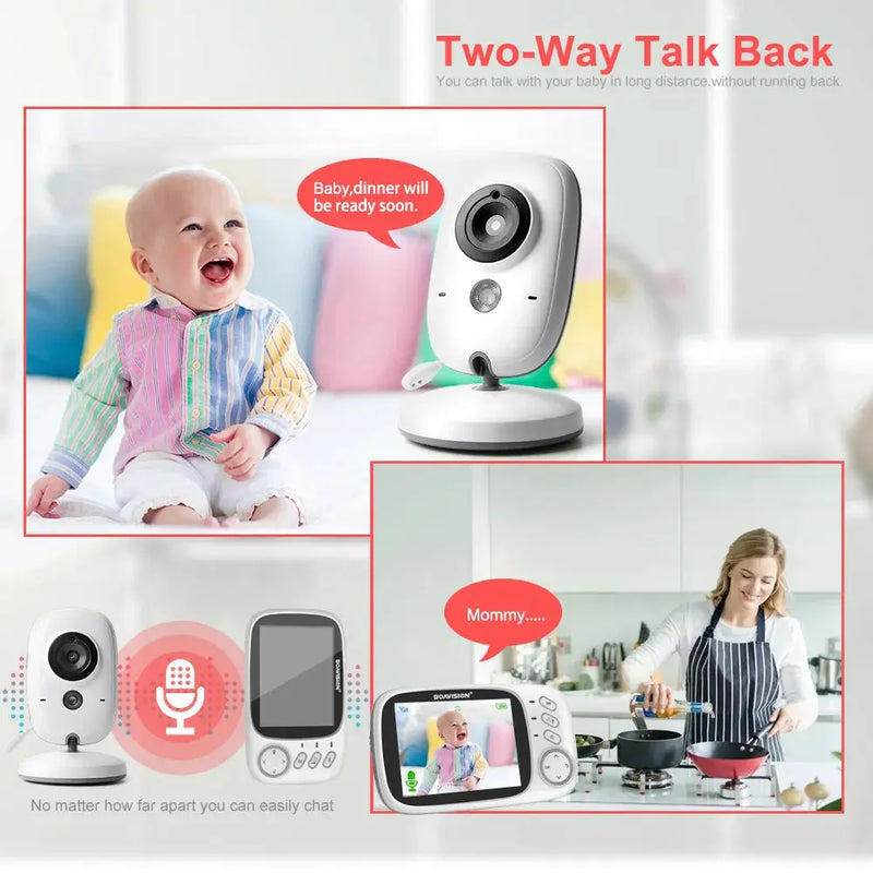 VB603 Video Baby Monitor 2.4G Wireless With 3.2 Inches LCD 2 Way Audio Talk Night Vision Surveillance Security Camera Babysitter - Property & Safety Tradings