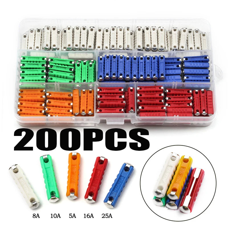 200PCS GBC European Automotive Fuse Set 5/8/10/16/30AMP 6mm Continental Car Blade Bakelite Auto Classic Car Fuse - PST PS Tradings