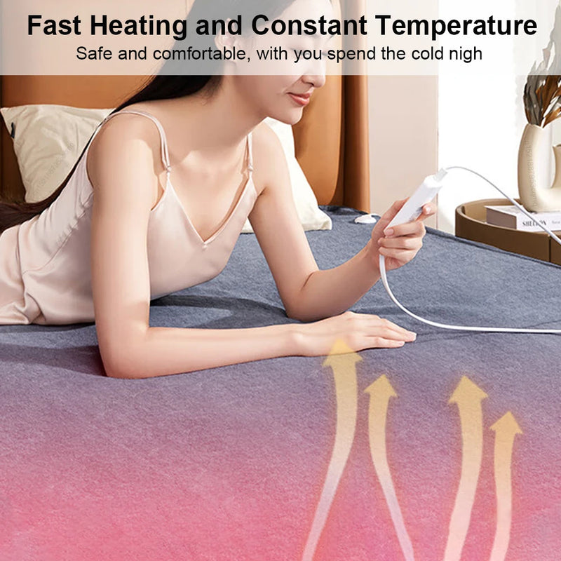 Electric Blanket 220V Electric Heating Blanket Heated Bed Electric Heating Pad for Bed Electric Heated Blanket Thermal Mattress - PST PS Tradings