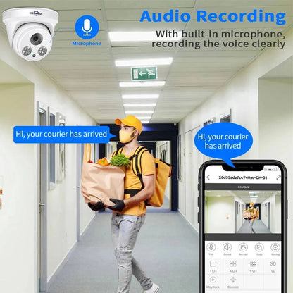 Hiseeu 5MP 3MP POE IP Security Surveillance Camera H.265+ Dome CCTV ONVIF Audio Record Motion Detection Indoor Home Roof - Property & Safety Tradings