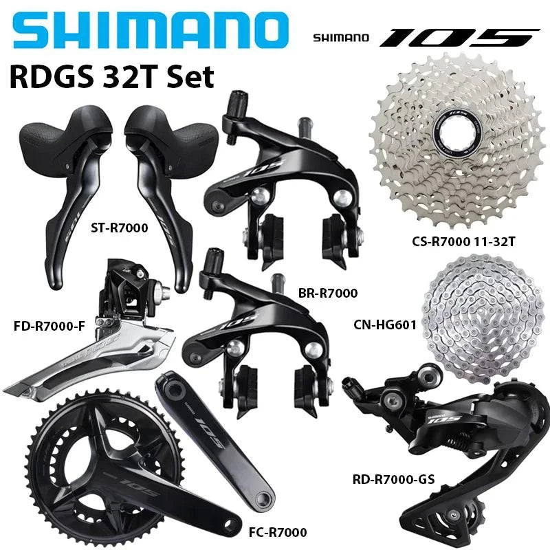 SHIMANO 105 R7000 2x11S Groupset ST SHIFT LEVER Right Left Pair 11v RD R7000 GS FD R7000 BR-R7000 FC-R7000  BBR60 CS-R7000 Set - Property & Safety Tradings