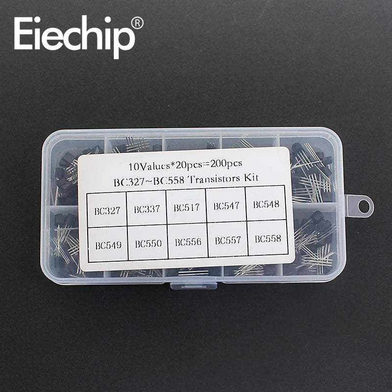 200-900PCS TO-92 Transistor Kit assortment box BC547 BC327 BC337 2N2222 3904 3906 C945 PNP/NPN transistors set electronics Kit