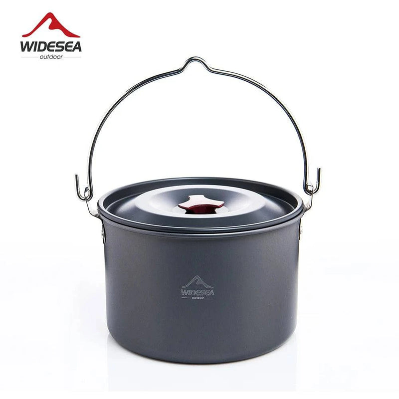 Widesea 4L Camping Hanging Pot Cookware Outdoor Bowler Tableware 4-6 Persons Picnic Cooking Tourism Fishing kitchen Equipment - Property & Safety Tradings