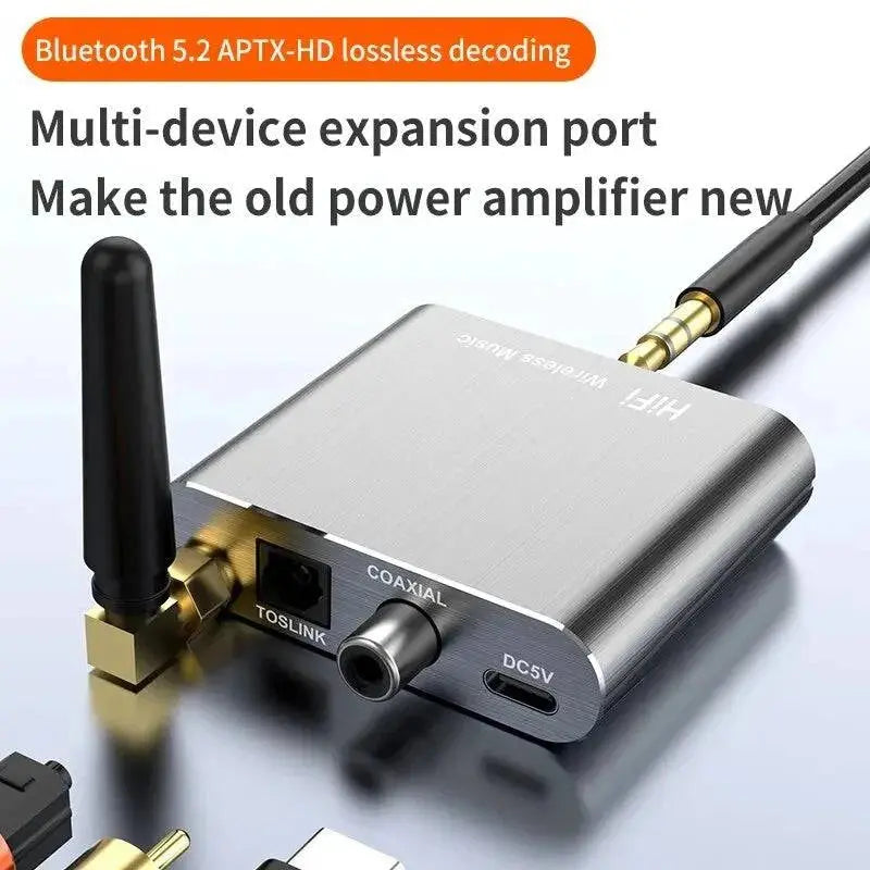 AptX-HD Bluetooth 5.2 Receiver HIFI Music Wireless Audio Adapter with 3.5mm Aux Toslink/Coaxial Output For Speaker Amplifer Car - Property & Safety Tradings