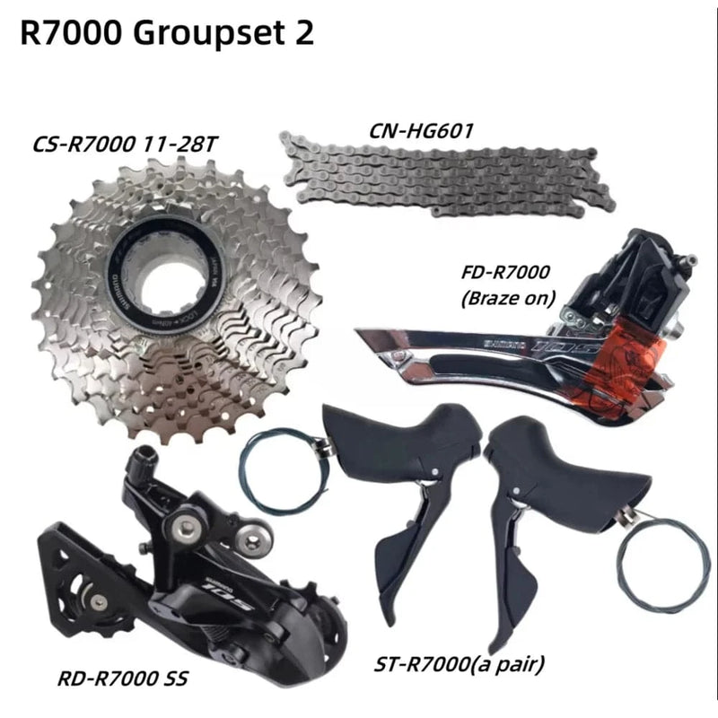 Shimano 105 R7000 Groupset Road Bike Bicycle Set CS-R7000 12-25T/11-34T/11-32T/11-30T/11-28T CN-HG601 ST-R7000 RD-R7000 FD-R7000 - Property & Safety Tradings