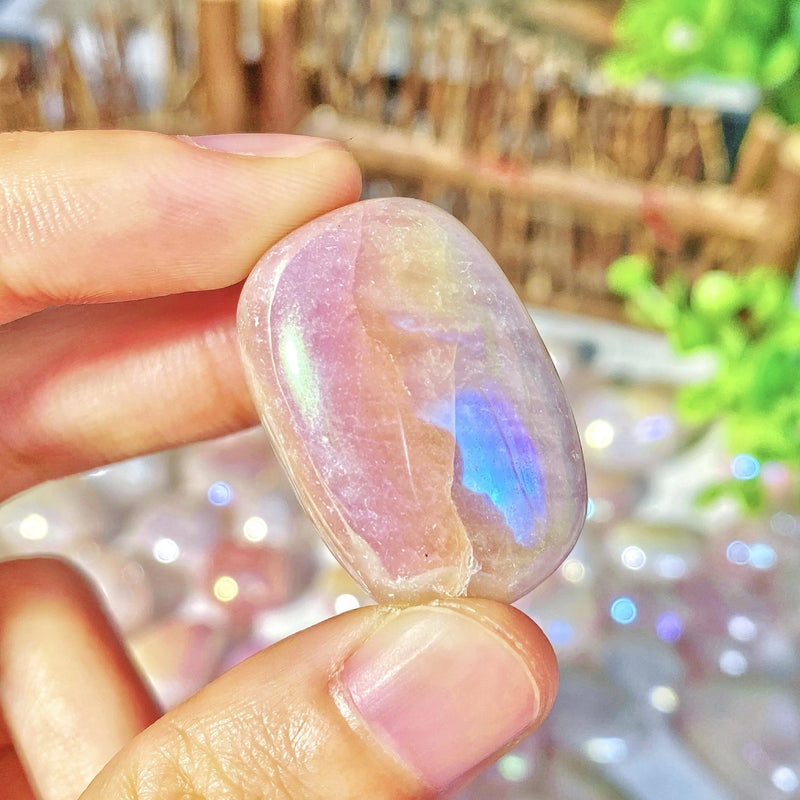 5PCS 10-50mm High Quality Aura Rose Quartz Natural Tumbled Crystal Stones Natural Crystals Chip Quartz Minerals,Gemstones - Property & Safety Tradings