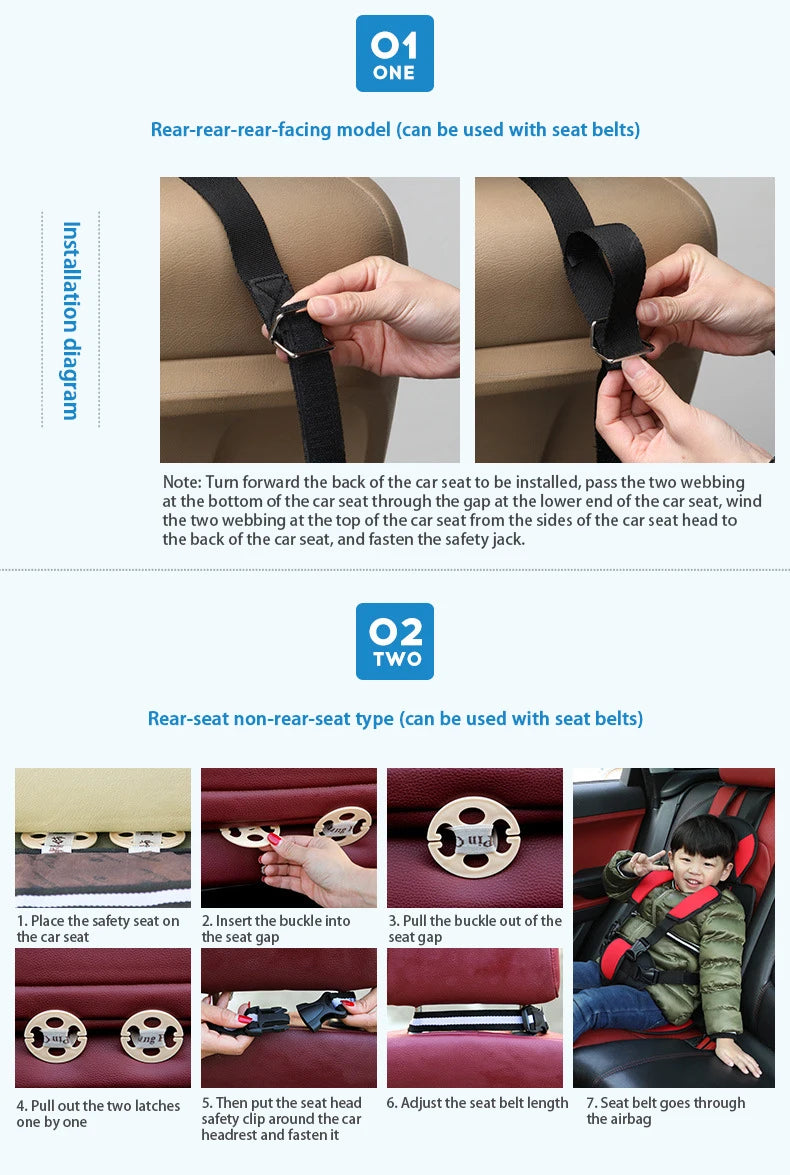 Car Child Safety Seat Simple Portable Baby Cushion Models Universal Seat Belt Fixed Baby Seat Cushion - PST PS Tradings