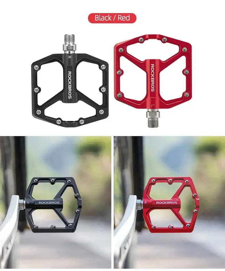 ROCKBROS MTB Cycling Ultralight Pedal Bike Bicycle Sealed DU Bearing Pedals Aluminum Alloy CRMO Non-slip Cleat Bike Part Pedals - Property & Safety Tradings