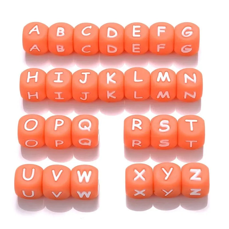 26Pcs Silicone English Letter Beads 12mm Alphabet Silicone Chewing Bead for Pacifier Clip Chain Teether Accessories BPA Free - PST PS Tradings