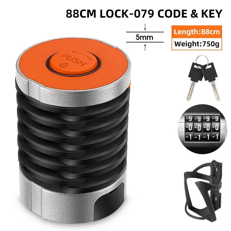 WEST BIKING Foldable Bicycle Lock MTB Road Bike Hamburg Lock High Security Anti-Theft Electric Scooter E-Bike Cycling Chain Lock - Property & Safety Tradings