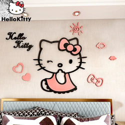 Sanrio Hello Kitty Wall Stickers 3d Three-dimensional Girl Cute Painting Room Layout Bedroom Bedside Decorative Stickers - PST PS Tradings