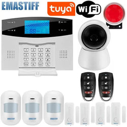 IOS Android APP Wired Wireless Home Security Tuya WIFI PSTN GSM Alarm System Intercom Remote Control Autodial Siren Sensor Kit - Property & Safety Tradings