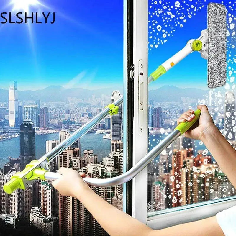 Eworld Hot Upgraded Telescopic High-rise Window Cleaning Glass Cleaner Brush For Washing Window Dust Brush Clean Windows Hobot - Property & Safety Tradings