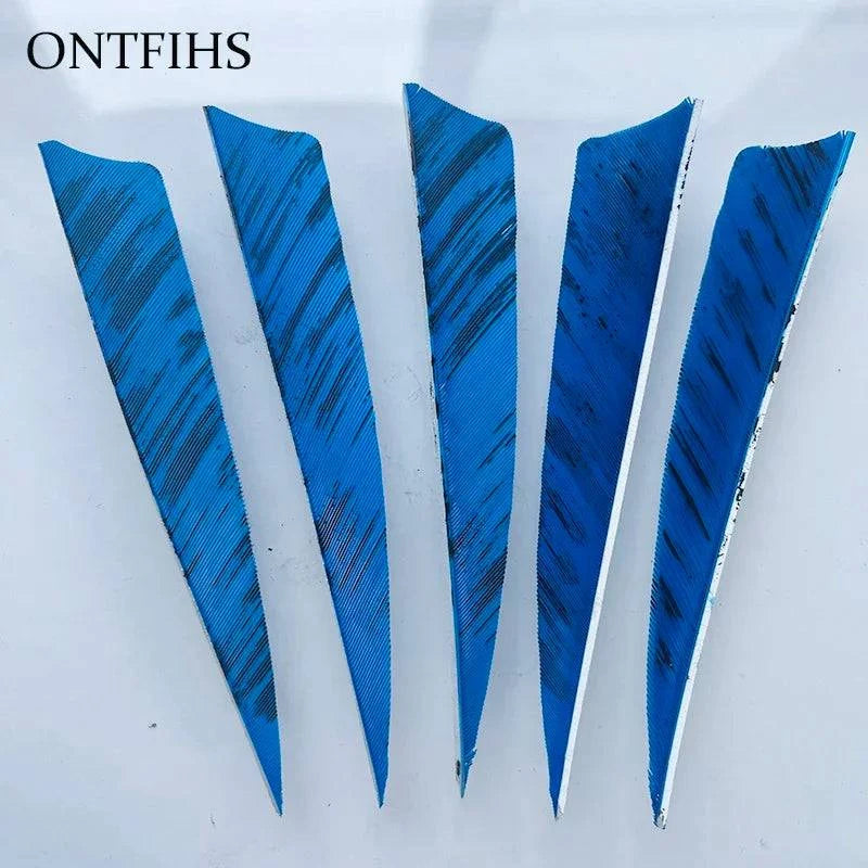 25 Pcs 4 Inch Hunting Arrow Feather Shield Cut Archery Real Turkey Cut Fetches Feathers for Arrows DIY - Property & Safety Tradings