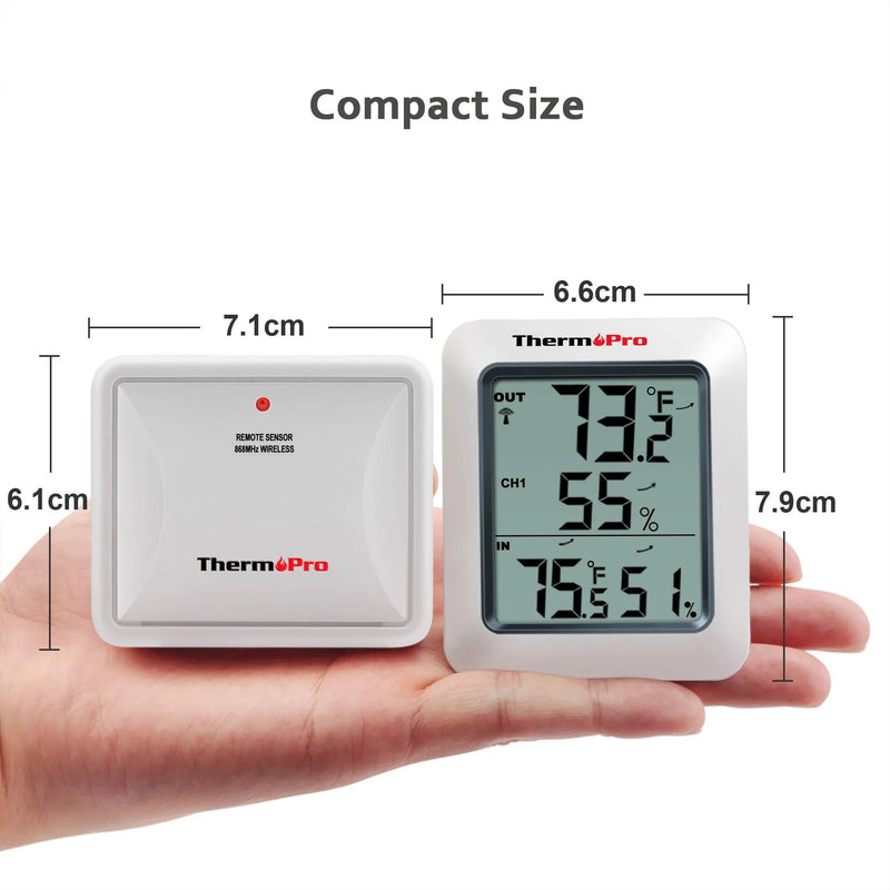 ThermoPro TP60C 60M Wireless Digital Indoor Outdoor Thermometer Hygrometer Weather Station For Home - Property & Safety Tradings