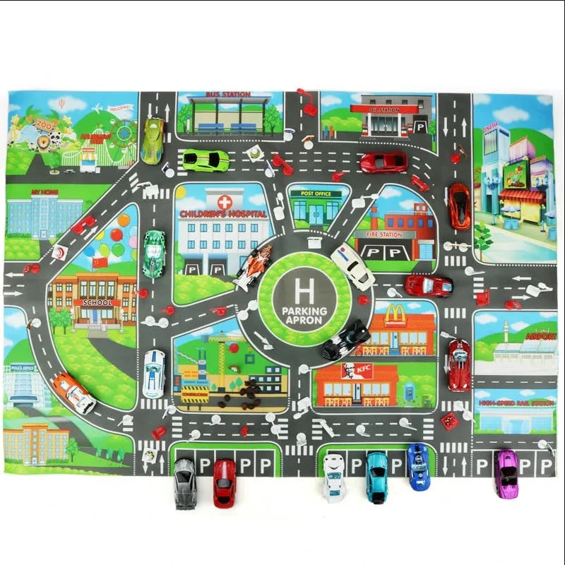 Road Mat Children Traffic Car Map Boy Girls Educational Toy Road Carpet Playmat For Baby Mats Cartoon City Rug Kids Toys Games - PST PS Tradings