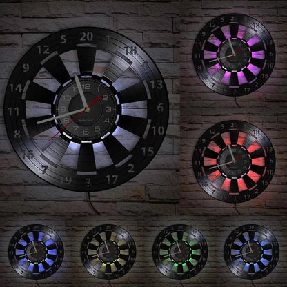 Darts Wall Art Man Cave Game Room Decoration Modern Wall Clock Dart Board Pub Bar Darts Game Night Club Vinyl Record Wall Clock - PST PS Tradings