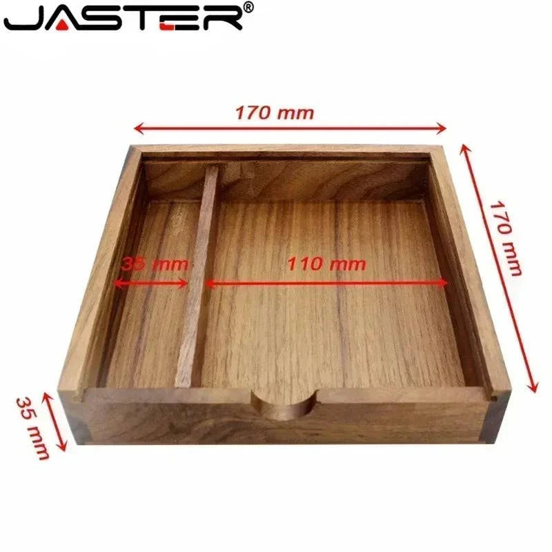 JASTER Maple Photo Album Wood USB+Box Memory Stick Pendrive 8GB 16GB 32GB 64GB 128GB Photography Gift Free LOGO (170*170*35 MM) - PST PS Tradings