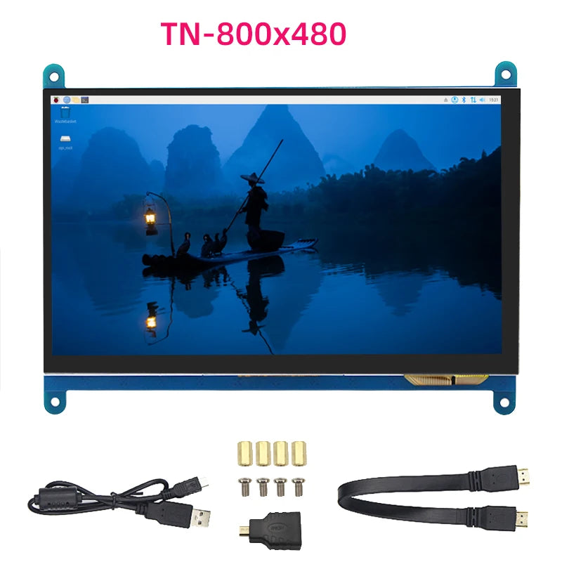 7-Zoll-Touchscreen Raspberry Pi 5 kapazitives HDMI-kompatibles TFT-LCD für Orange Pi 5 Plus 3B RPI 5 4B 3B+ PC Windows AIDA64