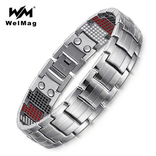 WelMag Modeschmuck Healing FIR Magnetische Armbänder Titan Bio Energie Armband Für Männer Blutdruck Zubehör Armband