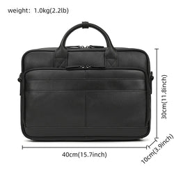 Crazy Horse Genuine Leather Men Briefcase Vintage 16 inch Big Business Laptop Handbag Large Cowhide Messenger Shoulder Bag Man