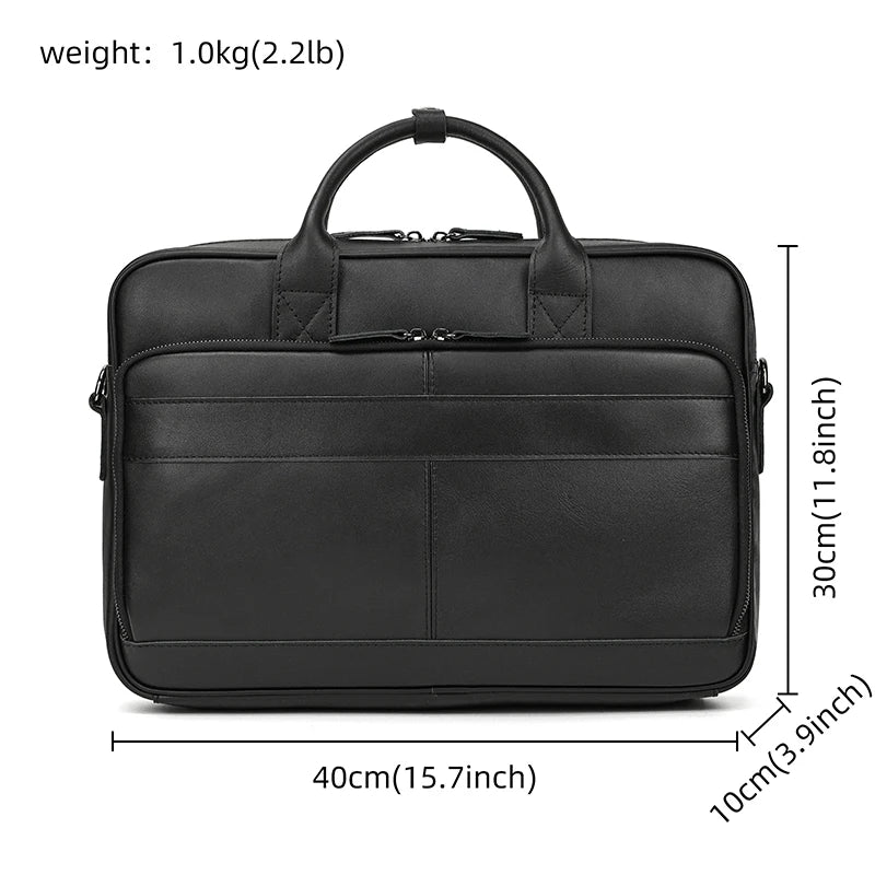 Crazy Horse Genuine Leather Men Briefcase Vintage 16 inch Big Business Laptop Handbag Large Cowhide Messenger Shoulder Bag Man