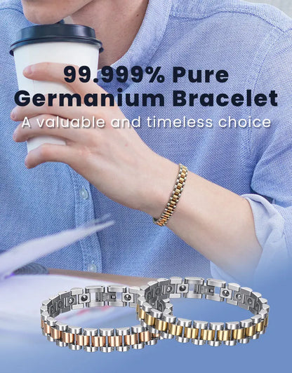 RainSo 99.999% Reinem Germanium Armband für Frauen Korea Beliebte Edelstahl Gesundheit Magnetische Germanium Energie Paar Schmuck