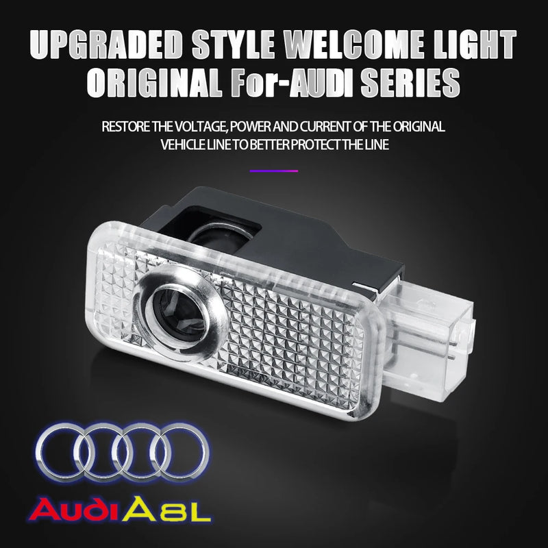 For Audi A3 8V 8P A6L A5 A7 Q3 Q5 Q7 A4 B5 B6 B7 B8 A1 RS TT S3 S6 Sline Quattro Car Door HD Welcome Light Laser Projector Lamp - PST PS Tradings