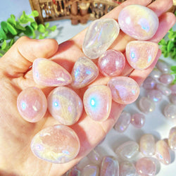 5PCS 10-50mm High Quality Aura Rose Quartz Natural Tumbled Crystal Stones Natural Crystals Chip Quartz Minerals,Gemstones - Property & Safety Tradings