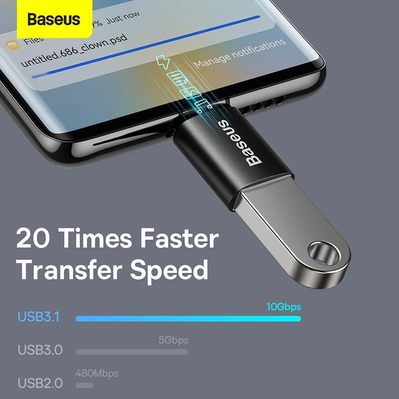 Baseus USB 3.1 OTG-Adapter USB Typ C auf USB-Buchse Konverter für MacBook Pro Air Samsung S22 Xiaomi USB-C USBC OTG-Anschluss