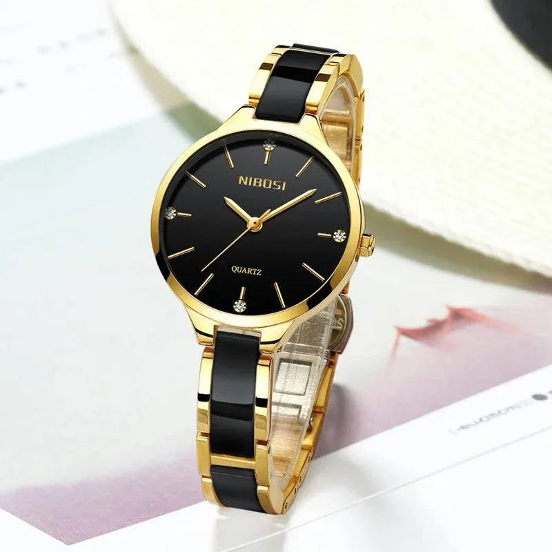 NIBOSI Women Wrist Watch Ceramic Bracelet Watches Ladies Creative Watch For Women Female Clock Relogio Feminino Montre Femme - Property & Safety Tradings