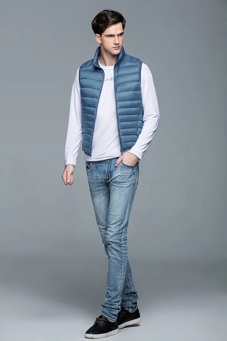 Spring Man 90% Duck Down Vest Ultra Light Jackets Men Fashion Sleeveless Outerwear Coat Autumn Winter Coat