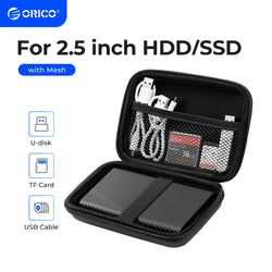 ORICO 2.5 Hard Disk Case Portable HDD Protection Bag for External 2.5 inch Hard Drive/Earphone/U Disk Hard Disk Drive Case Black - PST PS Tradings