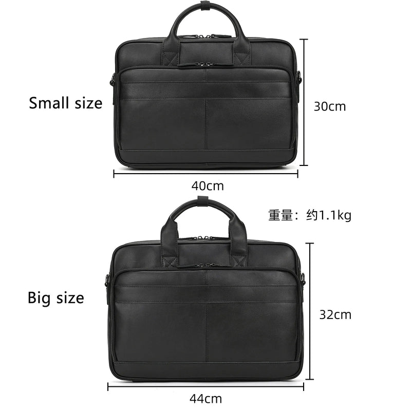 Crazy Horse Genuine Leather Men Briefcase Vintage 16 inch Big Business Laptop Handbag Large Cowhide Messenger Shoulder Bag Man