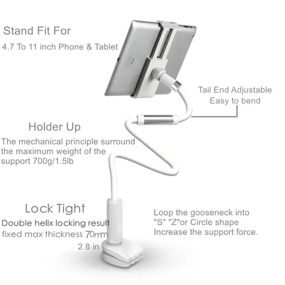 Desktop Phone Tablet Stands 130cm Tablet Holder Adjustable Mount For Tablet 4.0 To 11 inch Bed Tablet PC Stand Metal Support - PST PS Tradings