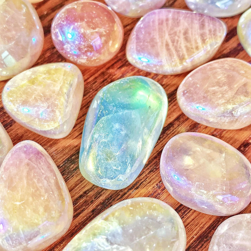 5PCS 10-50mm High Quality Aura Rose Quartz Natural Tumbled Crystal Stones Natural Crystals Chip Quartz Minerals,Gemstones - Property & Safety Tradings