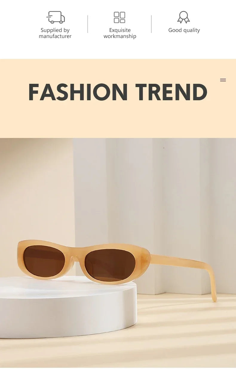 2024 New Retro Oval Frame Sunglasses Personalized Small Frame Trend Versatile Street Shooting Sun Glasses Female - PST PS Tradings