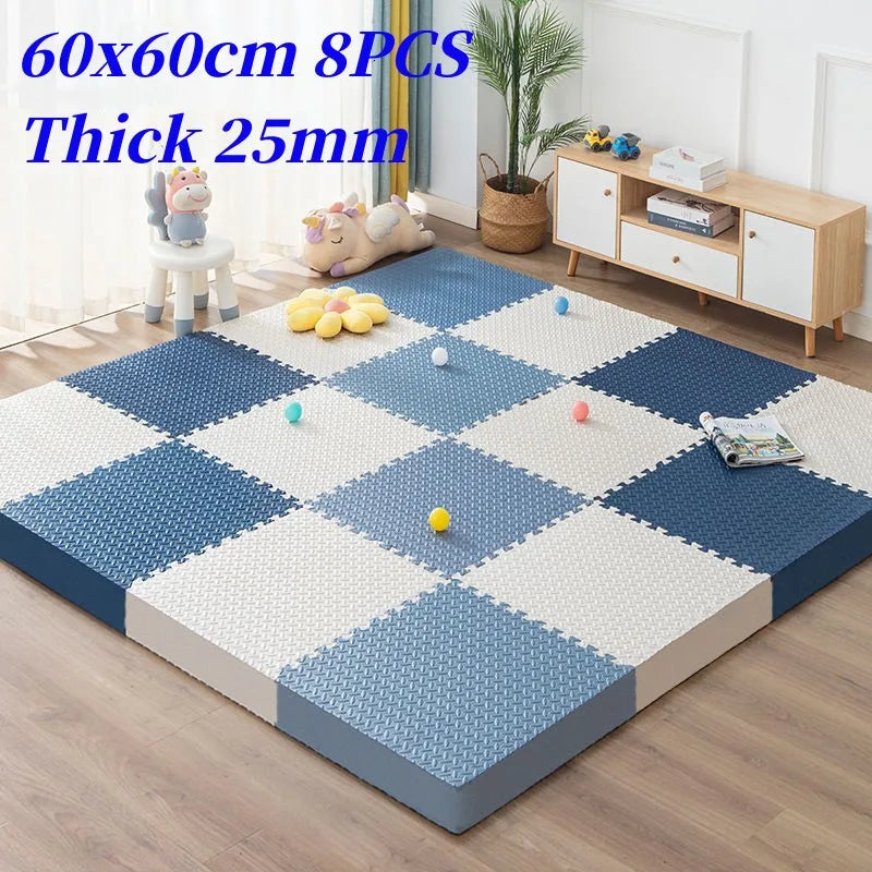 Foot Mat 60x60cm Floor Noise Mat 8PCS Thick 2.5cm Tatame Baby Play Mat Activities Mat for Baby Folding Carpet Game Puzzle Mat - PST PS Tradings