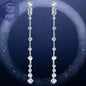 Silberne Nadel, lange baumelnde Ohrringe für Frauen, kubischer Zirkon, Kristall, Hochzeit, weibliche Quasten-Ohrringe  fashion, women, dress, clothes    Default-Title PST PS Tradings