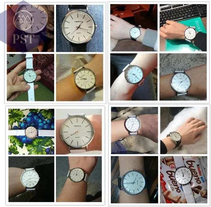 Simple Style White Leather Watches Women Fashion Watch Minimalist Ladies Casual Wrist Watch Female Quartz Clock Reloj Mujer 2023 - PST PS Tradings