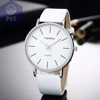 Simple Style White Leather Watches Women Fashion Watch Minimalist Ladies Casual Wrist Watch Female Quartz Clock Reloj Mujer 2023 - PST PS Tradings