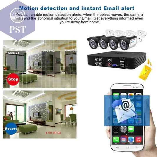 Smar 5MP Security Camera System Witth 18M Wired Cable Video Surveillance Kit Indoor Outdoor Waterproof CCTV Camera 5 in 1 DVR PST PS Tradings  PST PS Tradings  PST PS Tradings