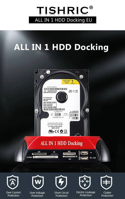 TISHRIC IDE SATA Dual All In 1 Hd/HDD Dock/Docking Station Hard Disk/Drive Hdd 2.5 3.5 Reader Usb EU External Box Enclosure Case PST PS Tradings