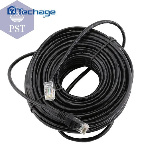 Techage 10M 20M 30M 50M cat5 Ethernet Network Cable RJ45 Patch Outdoor Waterproof LAN Cable Wires For CCTV POE IP Camera System - PST PS Tradings